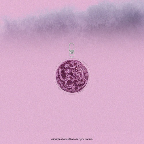 planetary orbits pink moon 키링