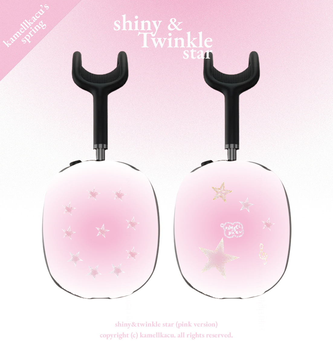 [에어팟맥스]  shiny&amp; twinkle star (pink version) airpods max hard case